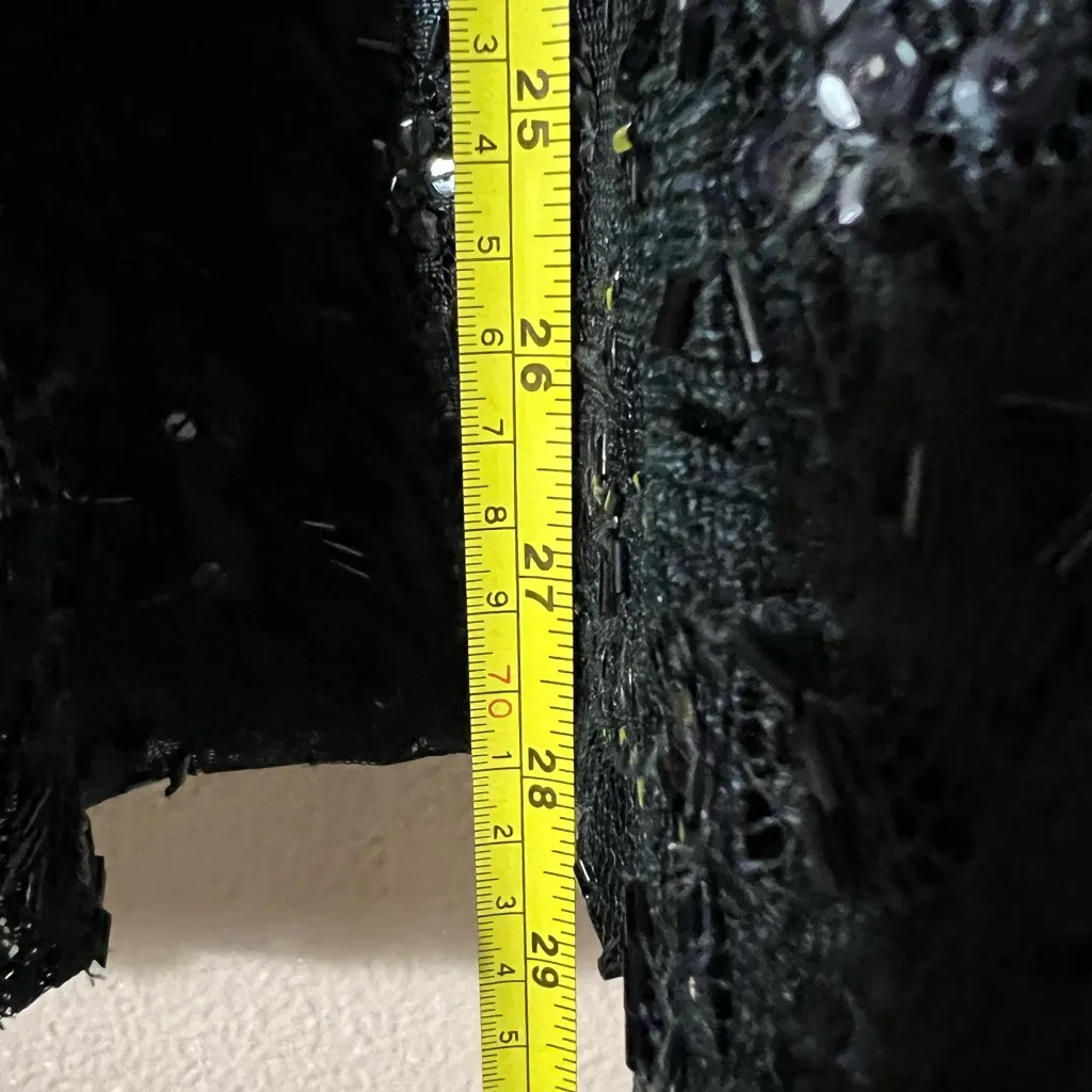 Handloom Handicrafts Elegant Black Sequin Skirt Size Large - Image 5