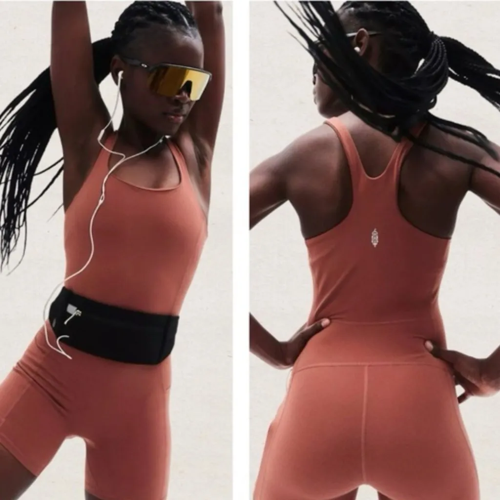 NWOT FP Movement Never Better Runsie Romper Pockets Brown Size XS - Image 2