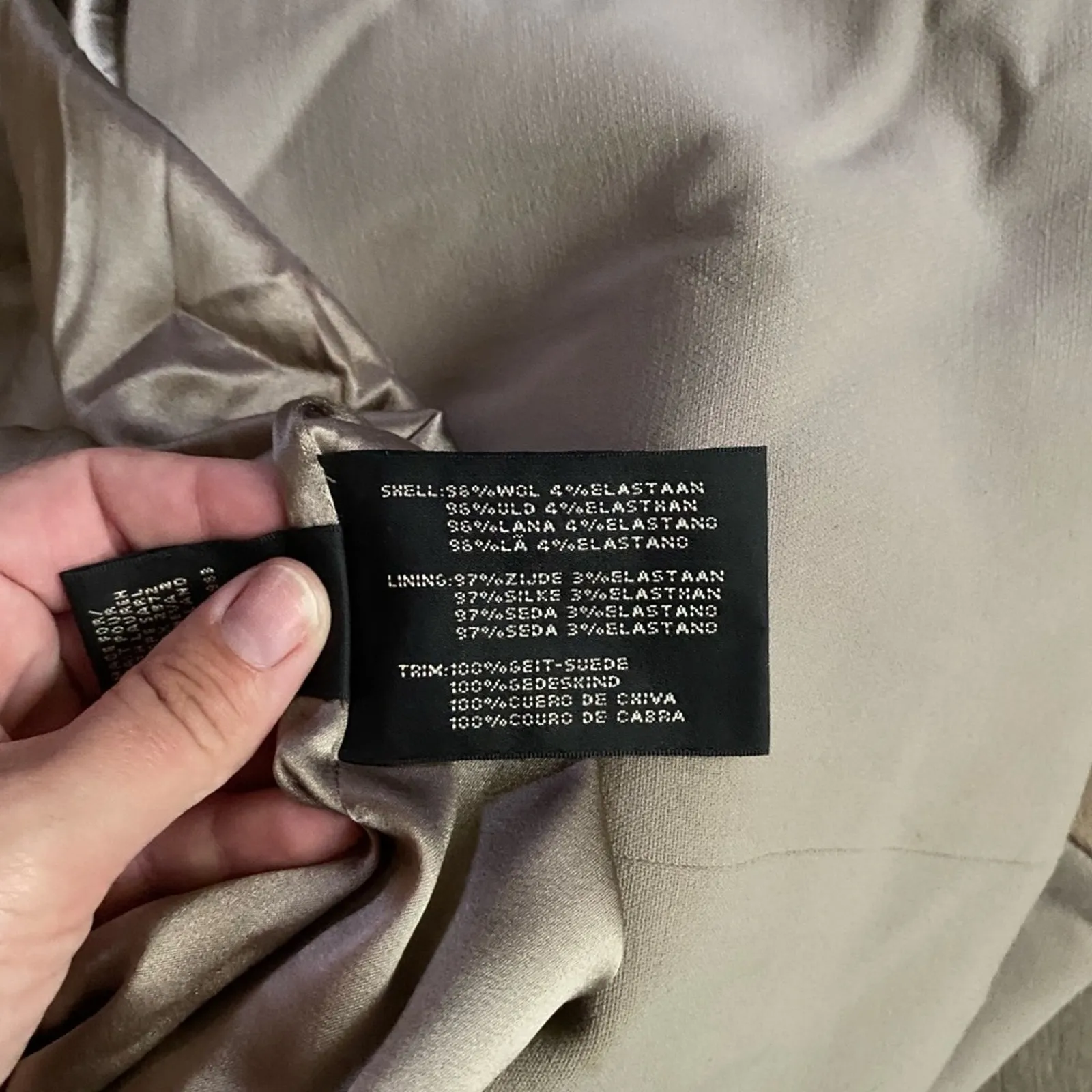 NWT Ralph Lauren Black Label Suede Wool Dress Taupe 6 - Image 5