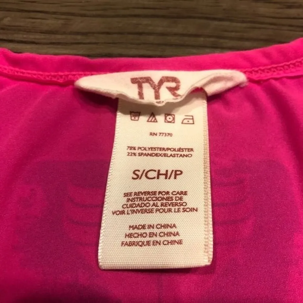 TYR Dual Adjustable Side Tie Tank Top Bright Hot Pink S SM Small Quick Dry Tunic - Image 9