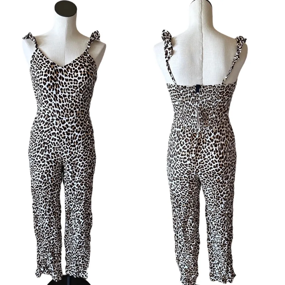 NWT Jessica Simpson Women's  Leopard Animal Print Wide Leg Martina Jumpsuit - Image 2