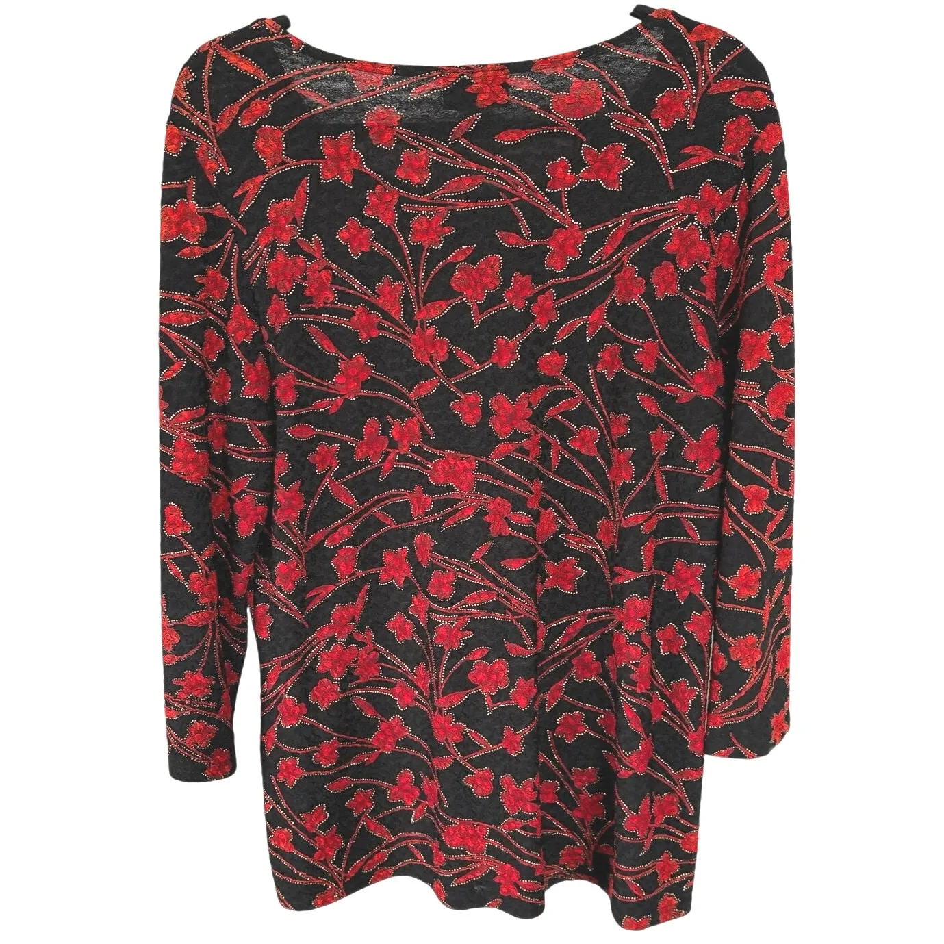 Y2K Dark Romantic Fairy Goth Top Vamp Stretchy Gothic Witch Whimsygoth Floral 2X - Image 2