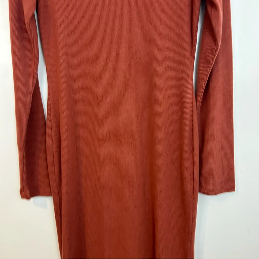 NWT Wild Fable Cowl Neck Long Sleeve Brown Midi Length Sweater Dress Size Medium - Image 10