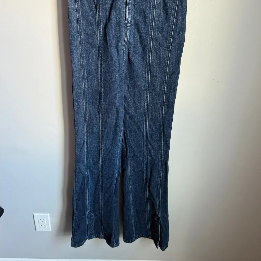 Free People CRVY Ring The Alarm Denim Jumpsuit.  XS - Image 9