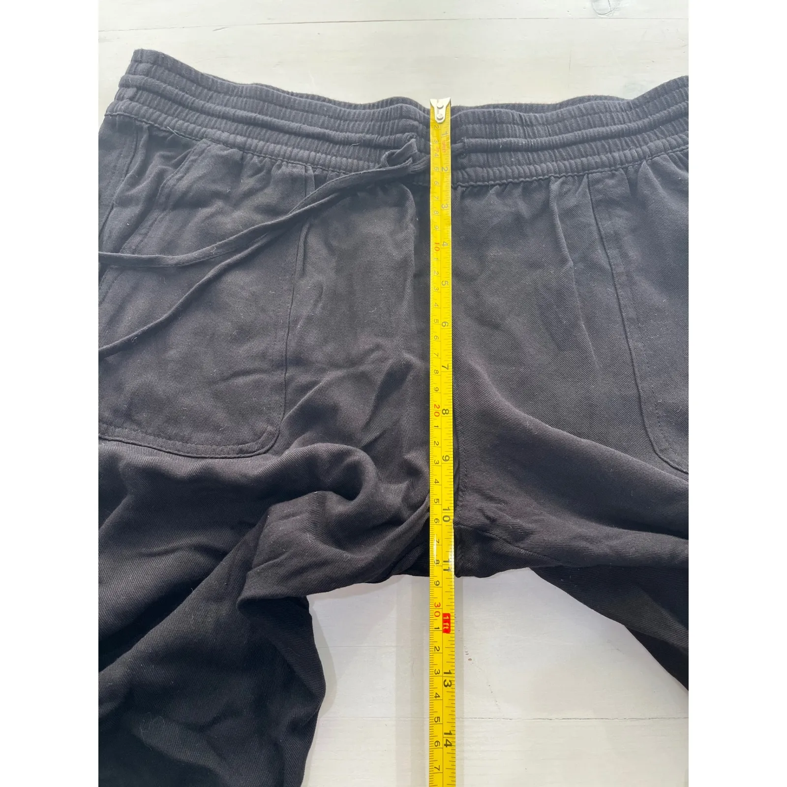 Women's Lounge Pants lot of 2 black and Beige Drawstring‎ Waist Casual Comfy Size L - Image 9