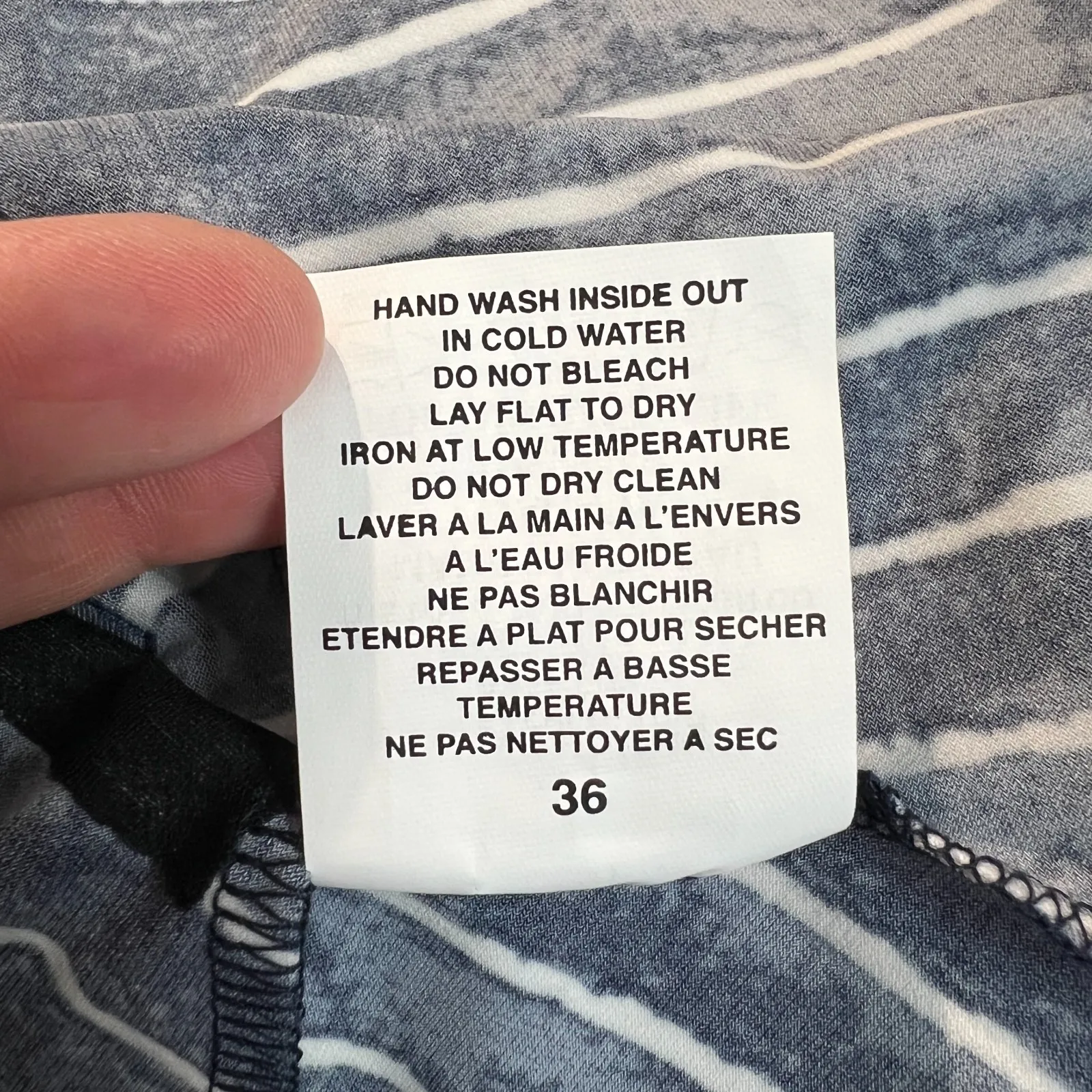 Sympli Tunic Top Womens 12 Blue Stripe Button Up Liquid Knit‎ Jersey Lagenlook - Image 11