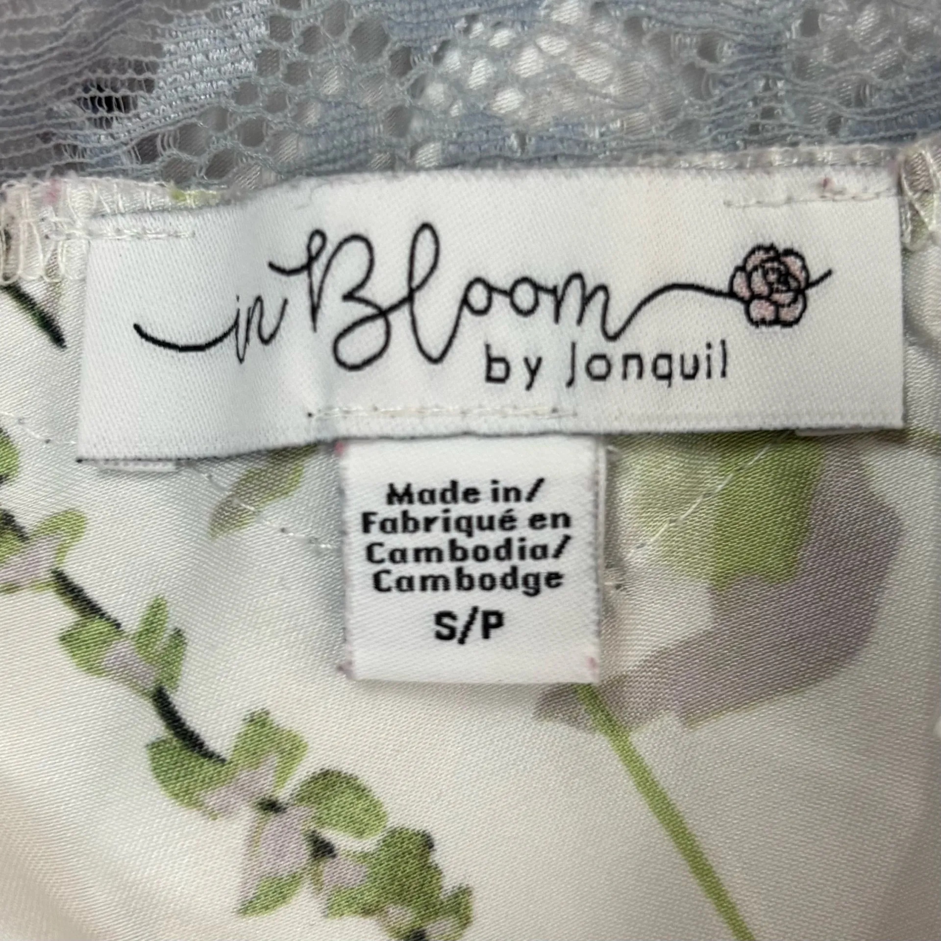 In Bloom By Jonquil Camisole Top Size Small Floral Strappy Lace Cami Satin - Image 5