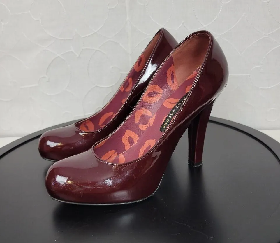 Marc by Marc Jacobs Almarc Womens Heels Sz 39 Red Patent Leather Platform Pump - Image 3