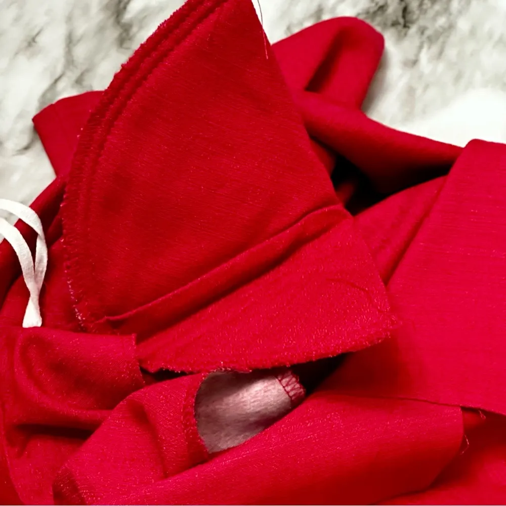 Leslie Fay Red Button Down Peplum Jacket Womens Size 14 80’s Workwear Vintage - Image 12