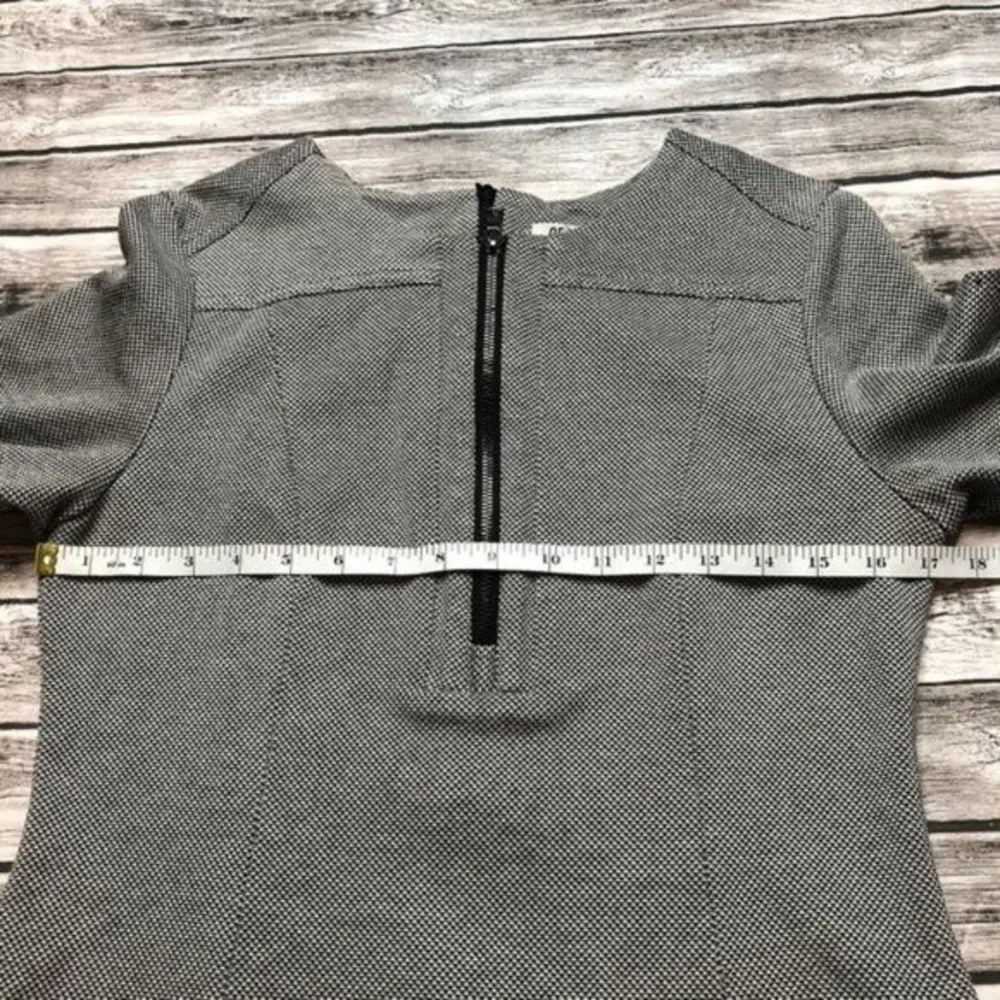 OF/MERCER Textured Fitted Shift Mini Dress Size 10 Zippers Black Grey Gray Zip - Image 13