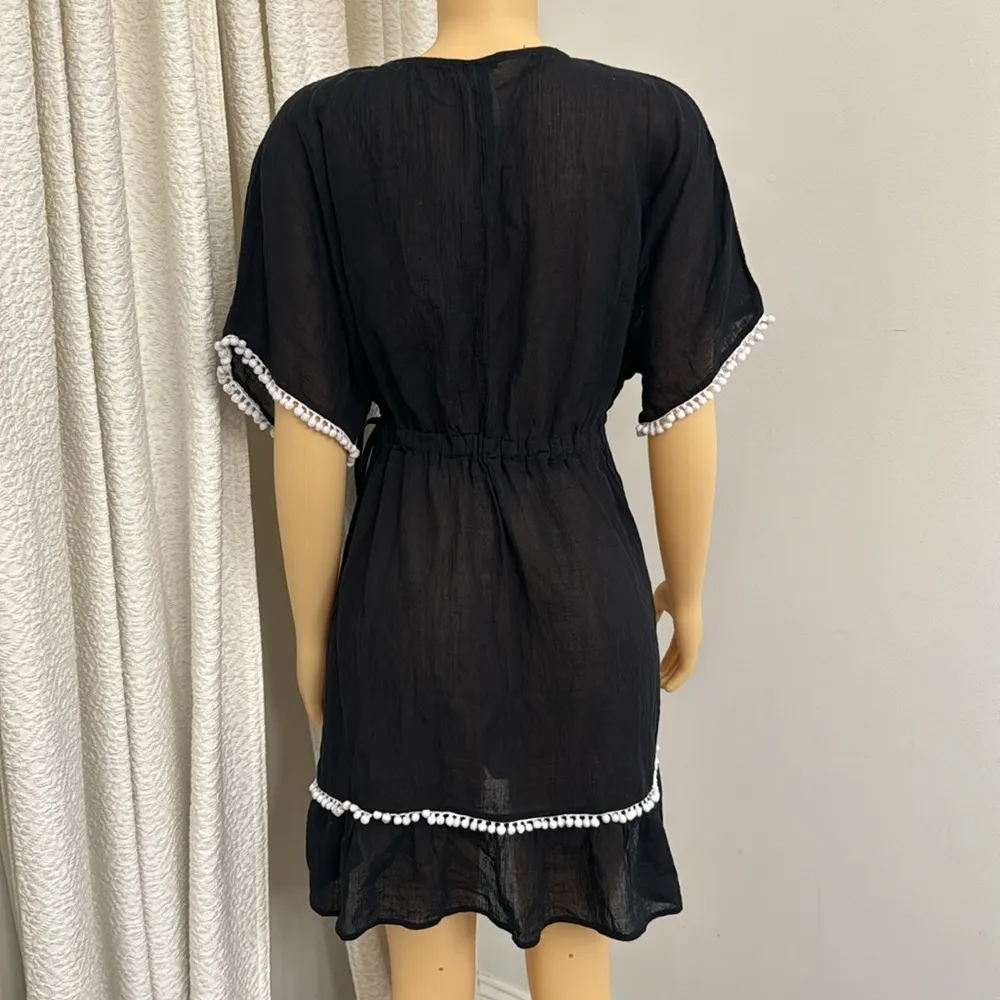 Calzedonia cobey White Pom-Pom Trim cover up dress one size - Image 4