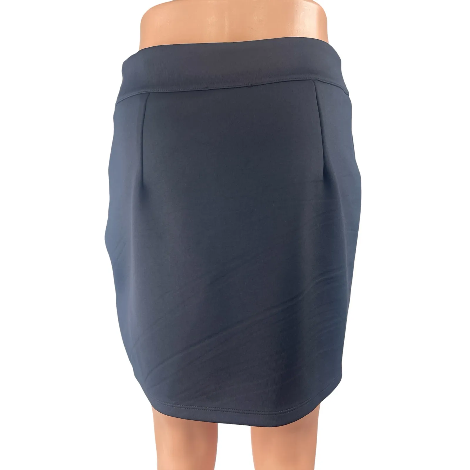 Zara Women's Black Pleated High Rise Mini Work Office Straight Pencil Skirt Sz L - Image 2