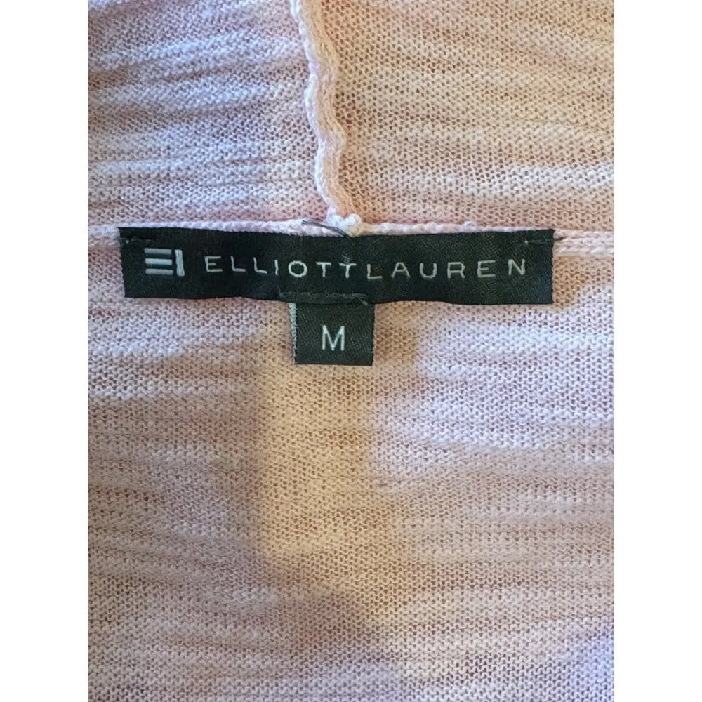 Elliott Lauren Pink Cotton Blend V Neck Lightweight Hooded Sweater Size‎ M Size M - Image 7