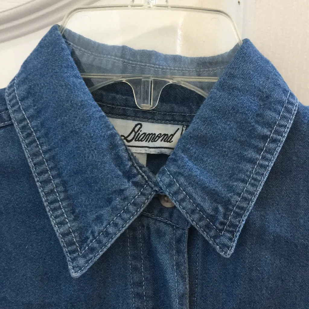 FINAL MARKDOWN Ladies’ Blue Diamond Denim Blouse (M) Size M - Image 2