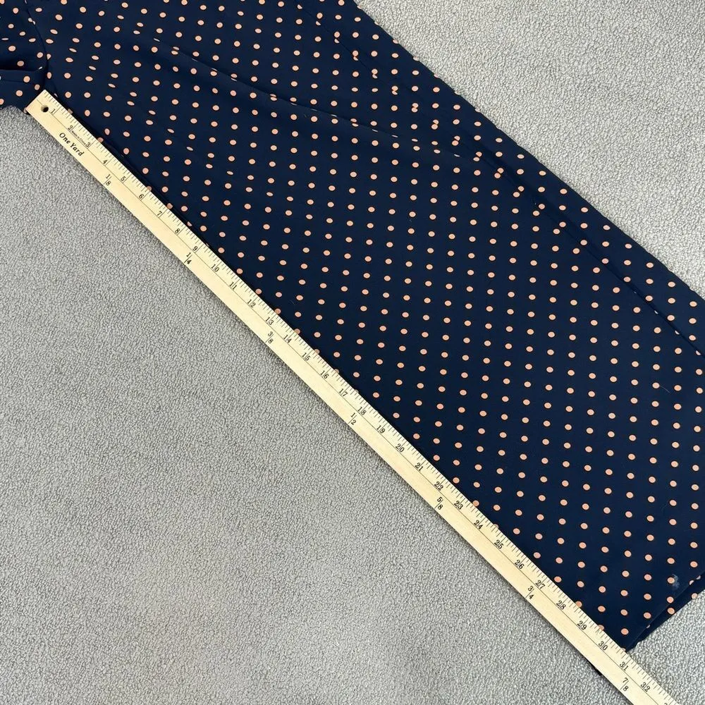Banana Republic High Rise Wide Leg Polka Dot Pants Blue Tan Size 6 - Image 13