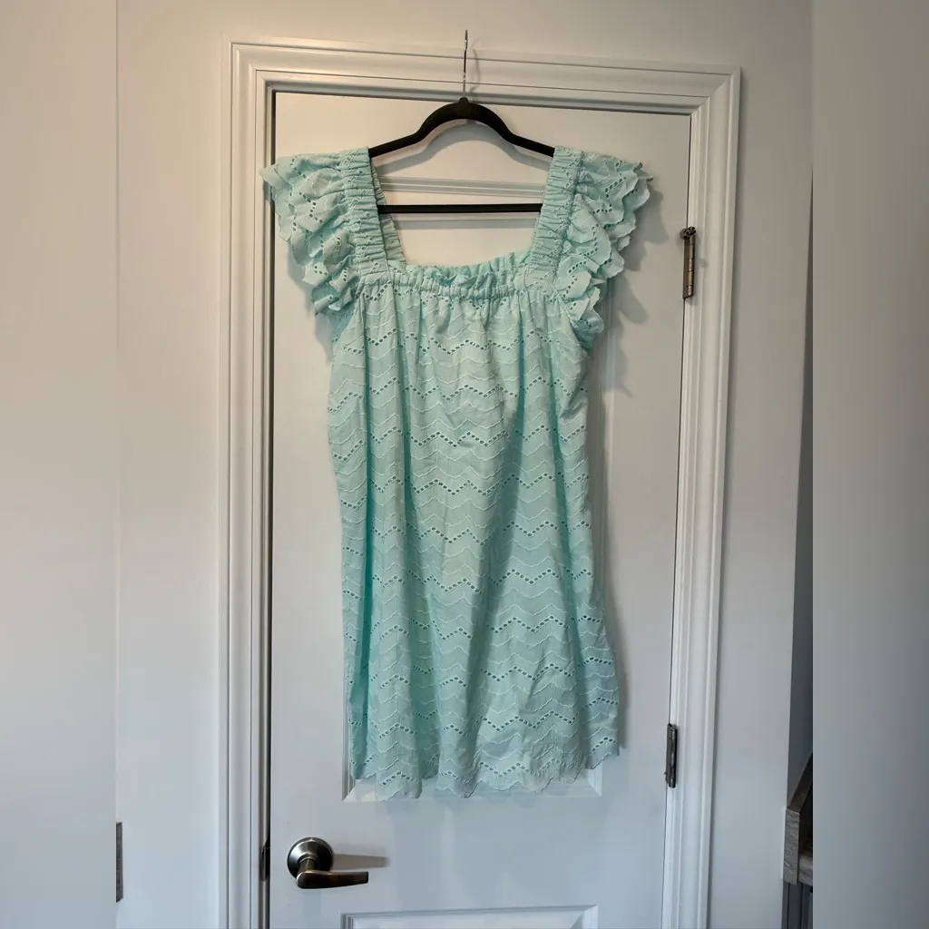 Sail to Sable Light Blue Ruffle Dress - Image 2