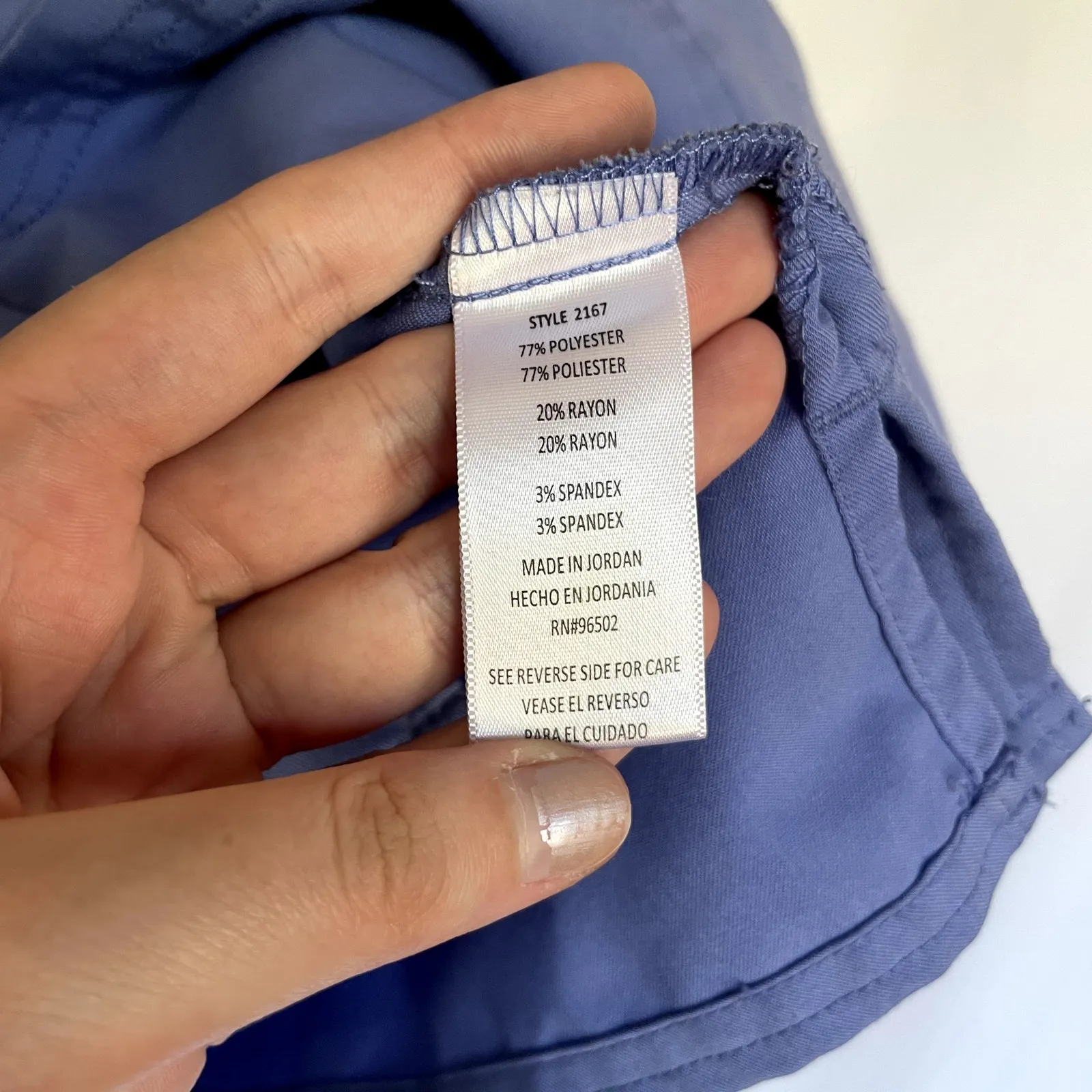 Healing Hands purple label modern fit blue women's size large scrubs top work - Image 5