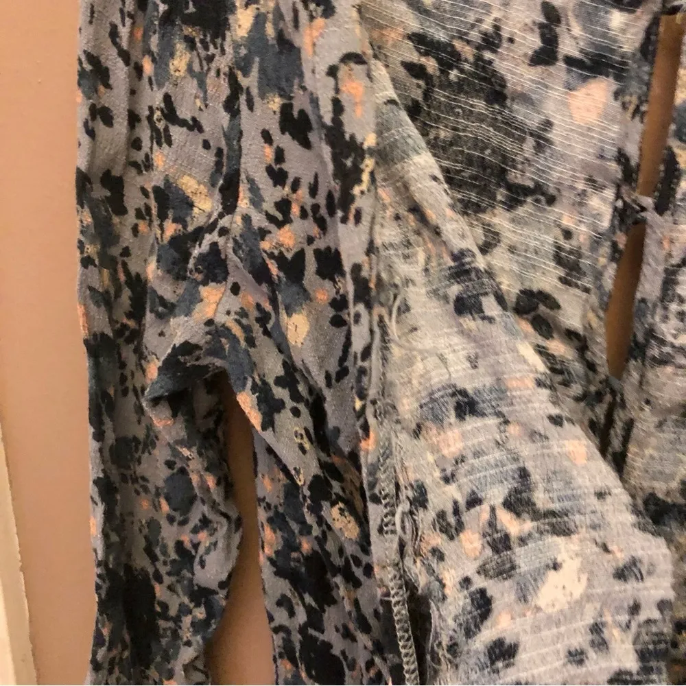 Free People All the Right Ruffles Wrap Romper‎ Blueberry Blue Medium - Image 7