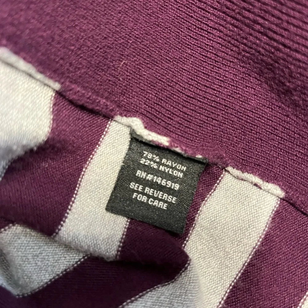 A&J striped long sleeve cowl neck sweater. EUC Purple - Image 6