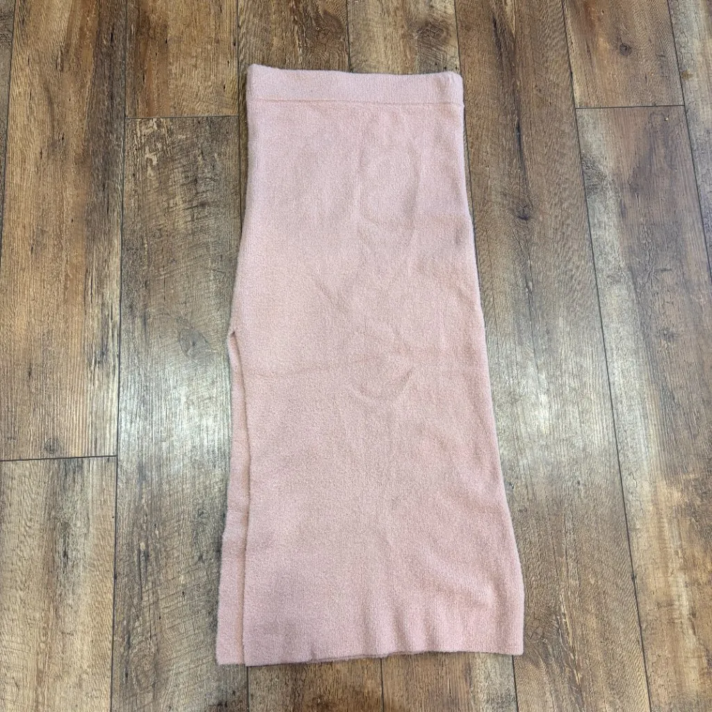 Aritzia Wilfred Free Womens Small Pink Long Slit Midi Skirt Cozy Terry Cloth - Image 6