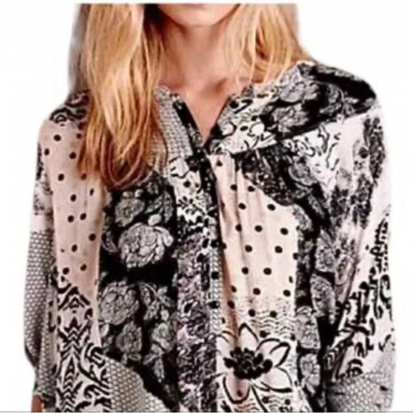 Maeve  Linden patchwork batwing pop over blouse Large - Image 5