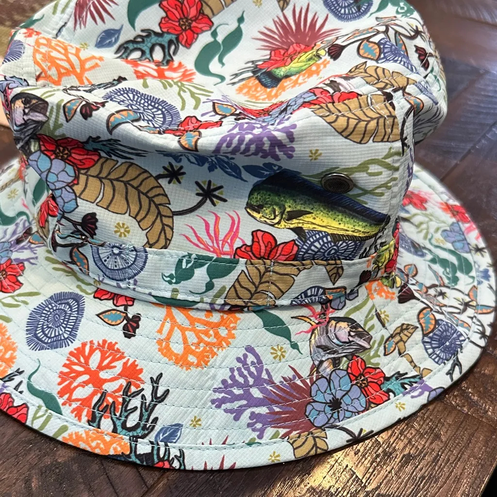 AVID Baja Boonie AVIdti bucket hat w adjustable strap NWOT aqua Red - Image 5