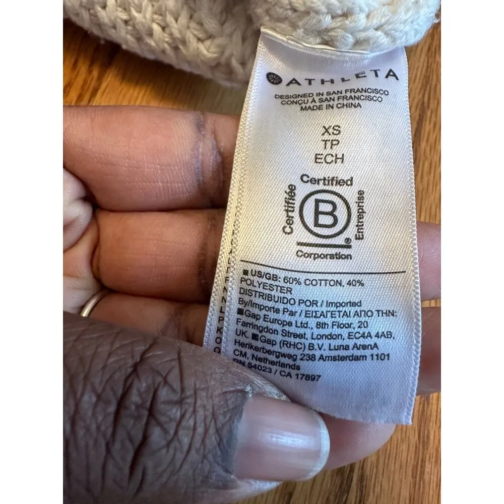 Athleta Magnolia White Alder Sweater High Collar Heavy Knit Thick Chunky XS - Image 11