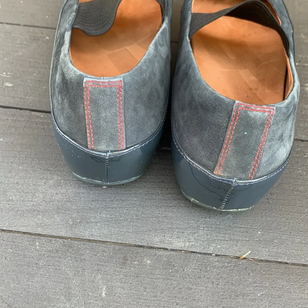 FitFlop Black Leather and Suede Mary Jane Shoes Size 37.5 - Image 4