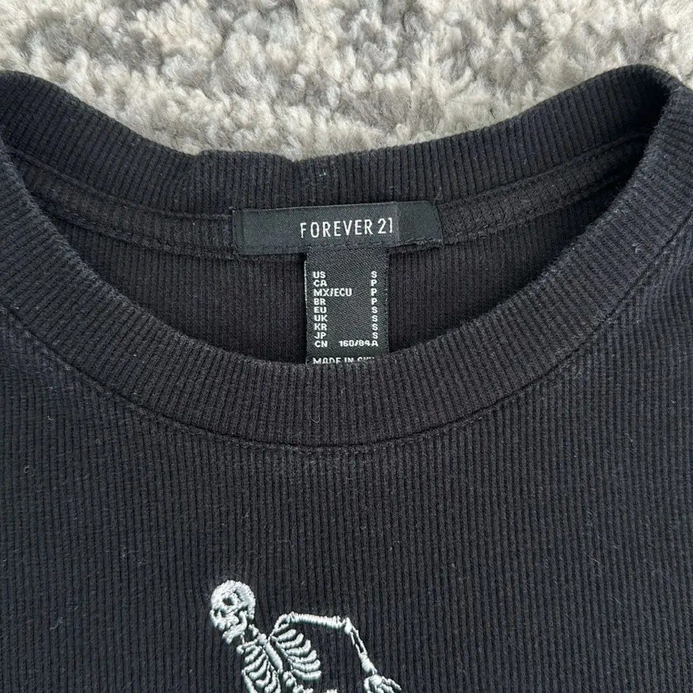 Forever 21 Cropped Skeleton Tee - Image 2