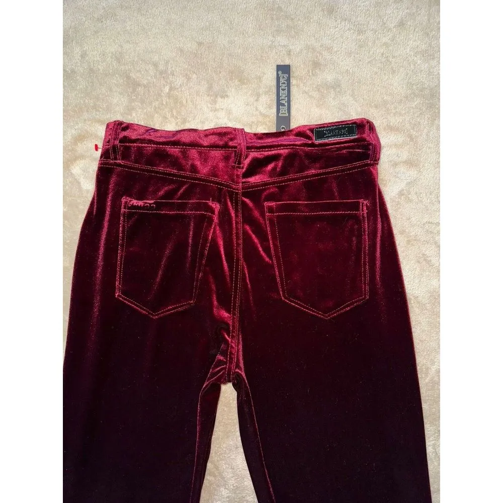 BLANK NYC Womens Crybaby Velvet pants red Valentine's Day‎ Size 30 NWT - Image 6