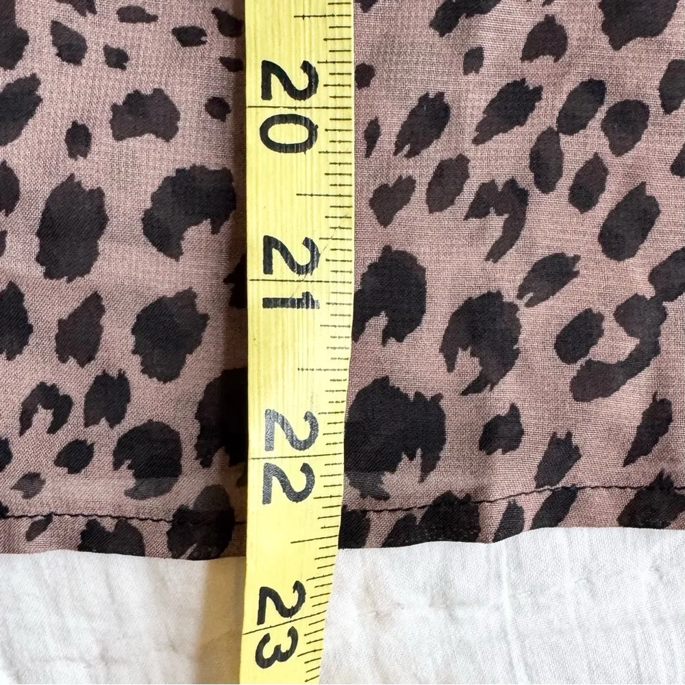 Charlotte Russe Leopard Ruffle Sheer Romantic Career Work Blouse Deadstock L - Image 13