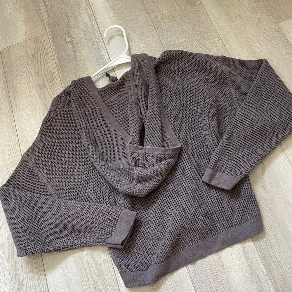 Sweaty Betty Organic Cotton Wimbledon Mesh Full Zip Crop Hoodie Purple (XSmall) - Image 6