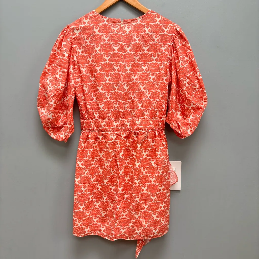 RHODE Pia Dress in Lotus Block Orange 4 - Image 8