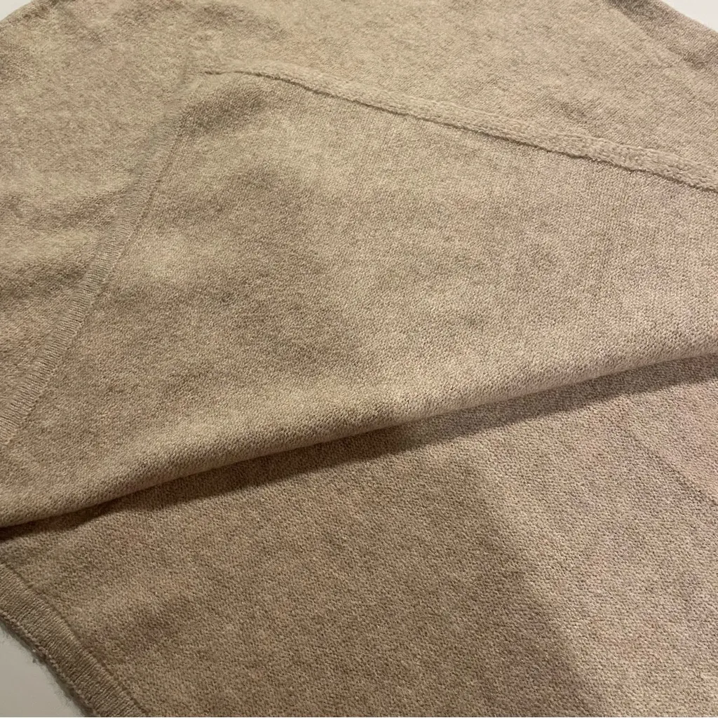 Time & Tru Knit Poncho NWT Womens OS Oatmeal Mock Neck MidWeight Boho Cottagecor Tan Size undefined - Image 5