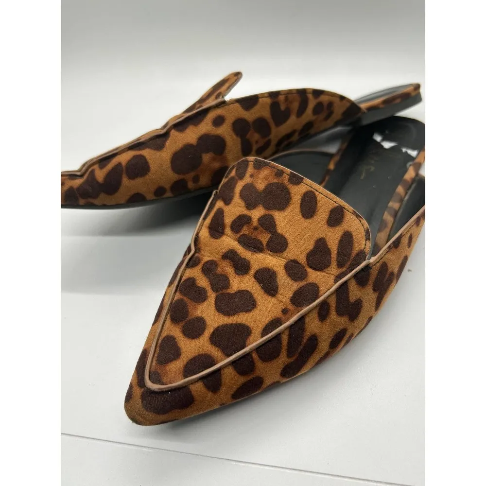 Lulus Leopard Mules Pointy Toe Flat Size 6.5 Joelle Style - Image 2