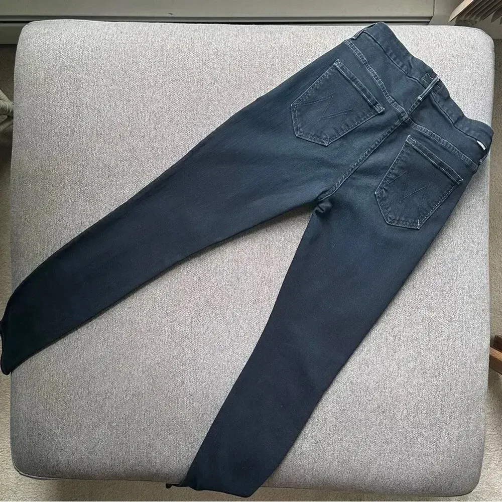 MOTHER High Waisted Looker Skinny Jeans in Coffee Tea or Me Size 27 Blue - Image 4