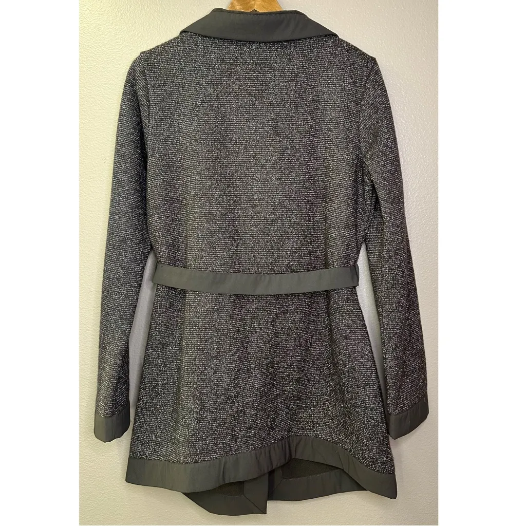 Merrell Talley Select Regulate Sweater Jacket High Neck Snap Front Pockets Belt - Image 5