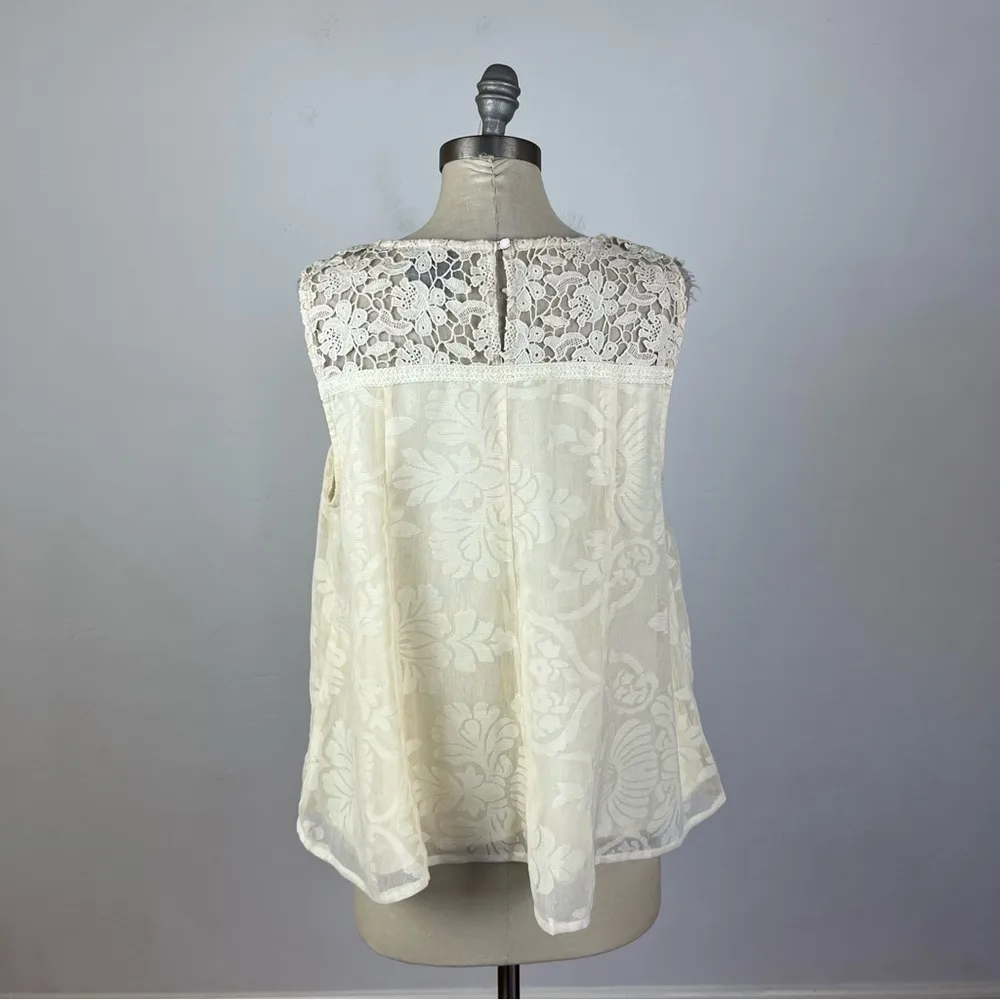 Anthropologie Vanessa Virginia Ivory Lace Pizzo Tank Top - Image 5