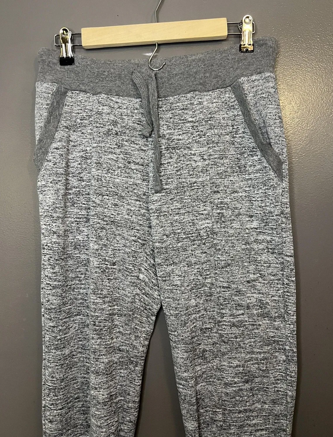 Marc New York Performance Pants Womens Small Gray Knit Jogger Flecked Drawstring - Image 1