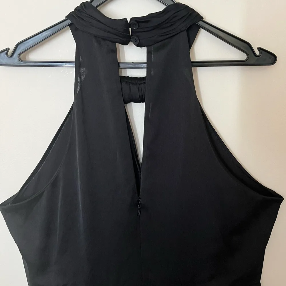 Rachel Rachel Roy Black Dress High Keyhole Neckline Halter Top Flowy Midi 14 - Image 6