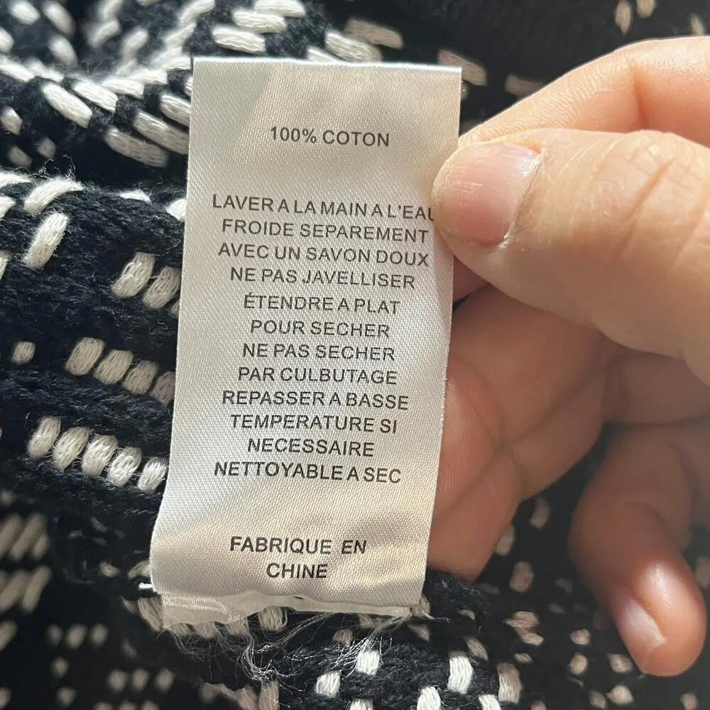 Velvet by Graham & Spencer Women Black White Jacquard Siani Cotton Jacket Small - Image 6