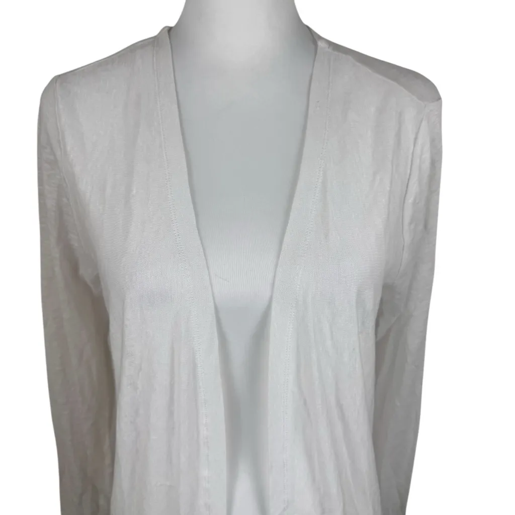 NWT Rachel Ashwell 100% Linen White Slub Open Front Cardigan Small - Image 10