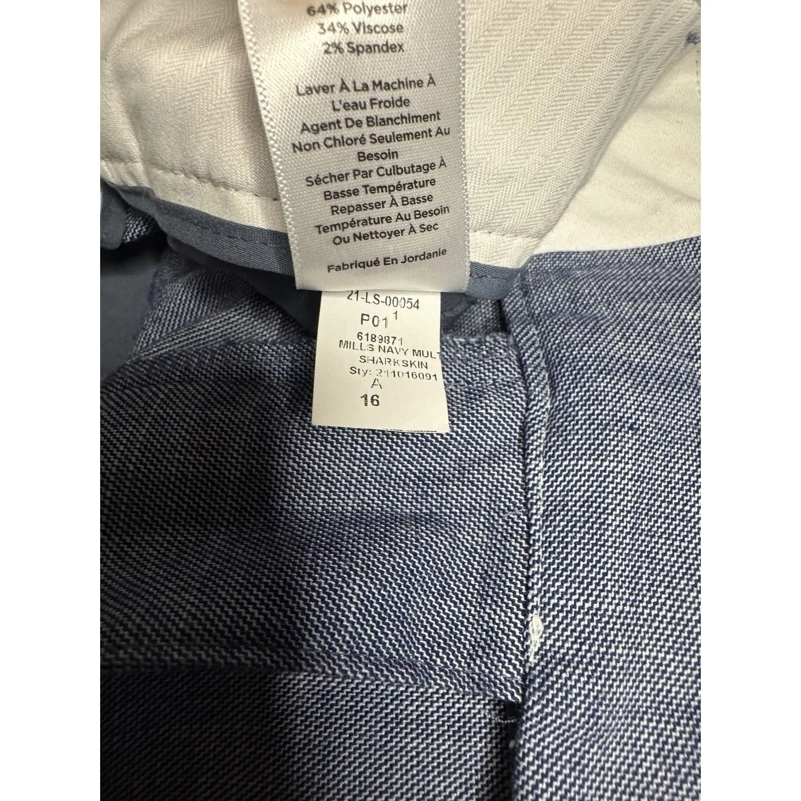 Talbots Hampshire Ankle Pants 16 Sharkskin Blue‎ Straight Leg High Rise Business - Image 8