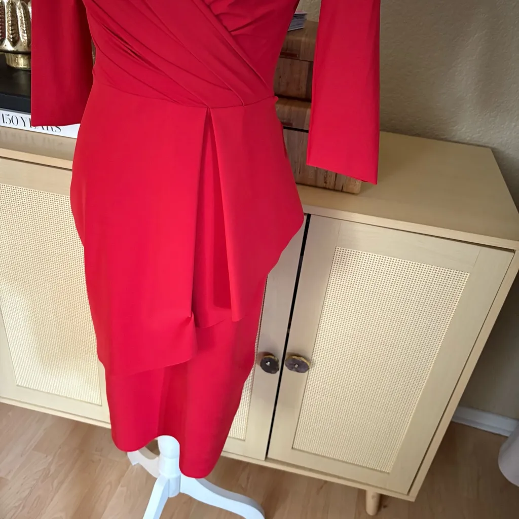 CHIARA BONI La Petite Robe Red Charisse Sheath Midi Dress Size 38 / Small - Image 5