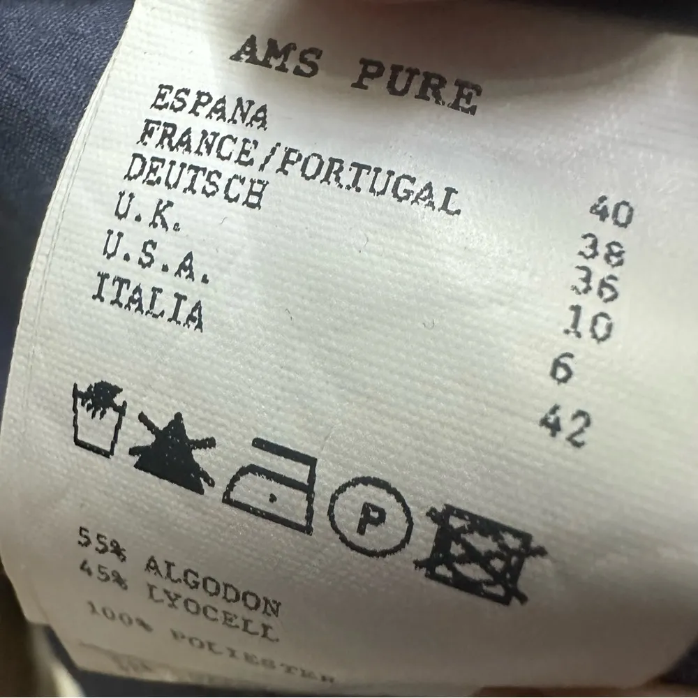 AMS Pure Blue Zip Up Moto Style Cotton Lyocell Blend Jacket Imported Womens 6 - Image 7