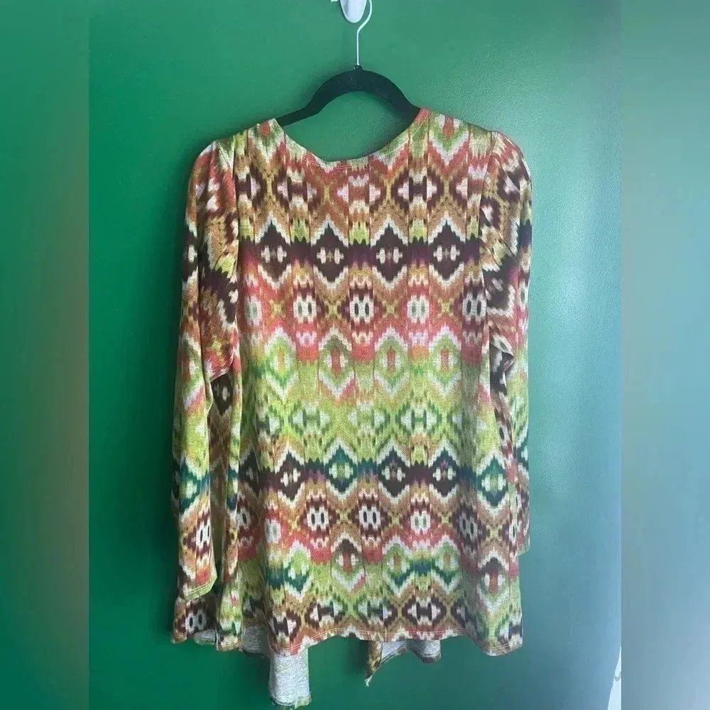 CLEARANCE!!! Emerald Cardigan Tribal Print Plus Size XL Boho‎ Bohemian EUC - Image 4