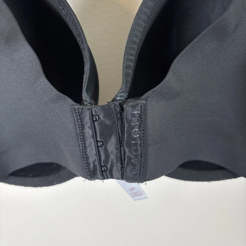 Cacique Bra‎ Lightly Lined Full Coverage Sz 42D Black Underwire - Image 6