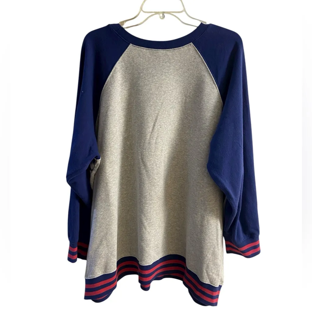 Torrid crewneck pullover sweatshirt grey navy blue deer novelty print 3X - Image 2