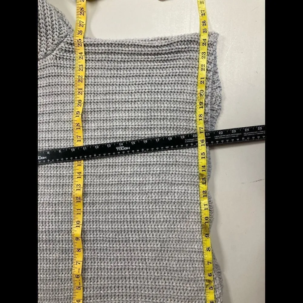 ALYA,‎ Oversized, Cable Knit,Chunky, Gray Sweater,Size Medium,3/4 length sleeves - Image 7