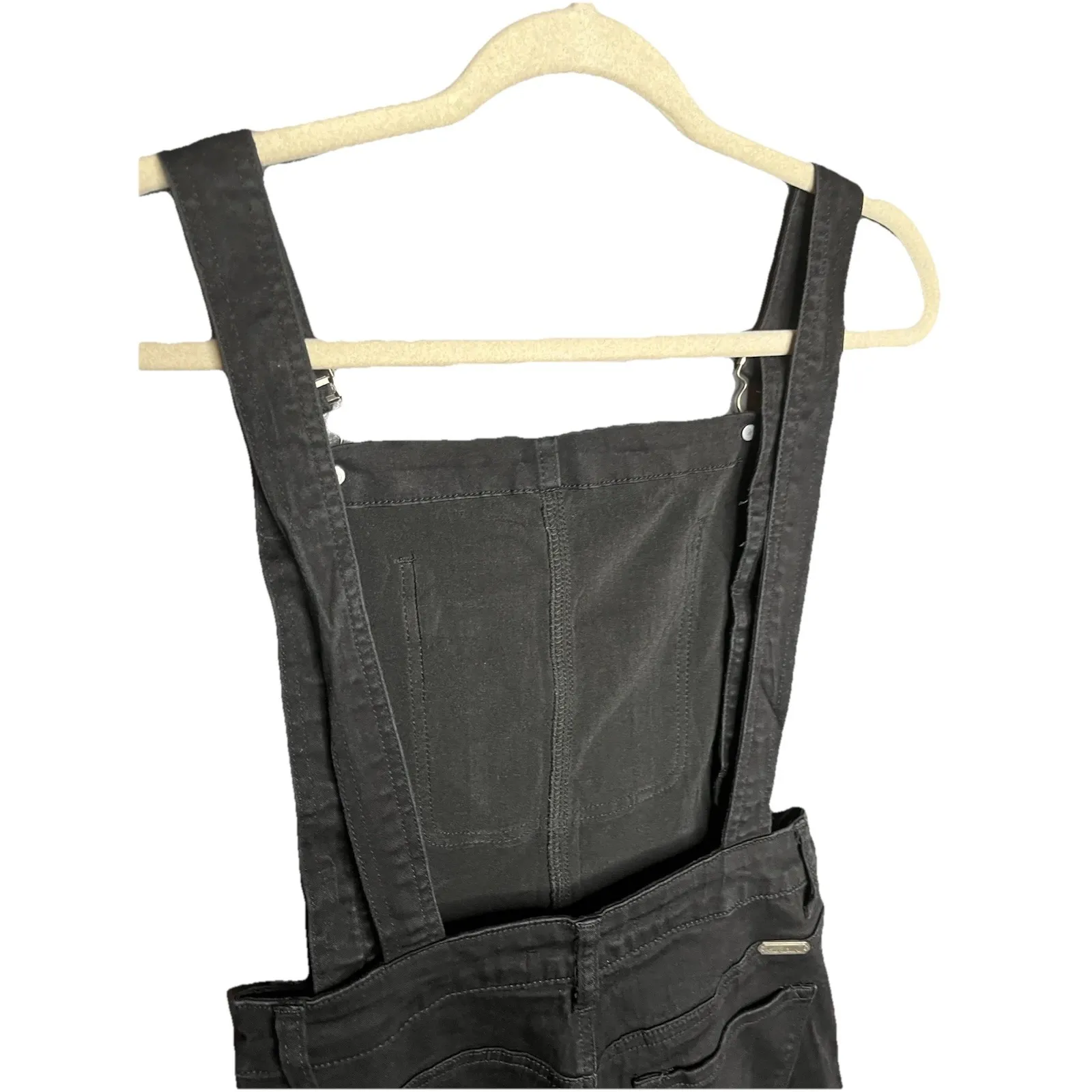 KanCan Denim Overalls Shorts Stretch Black Cotton Blend Women Size XS - Image 8